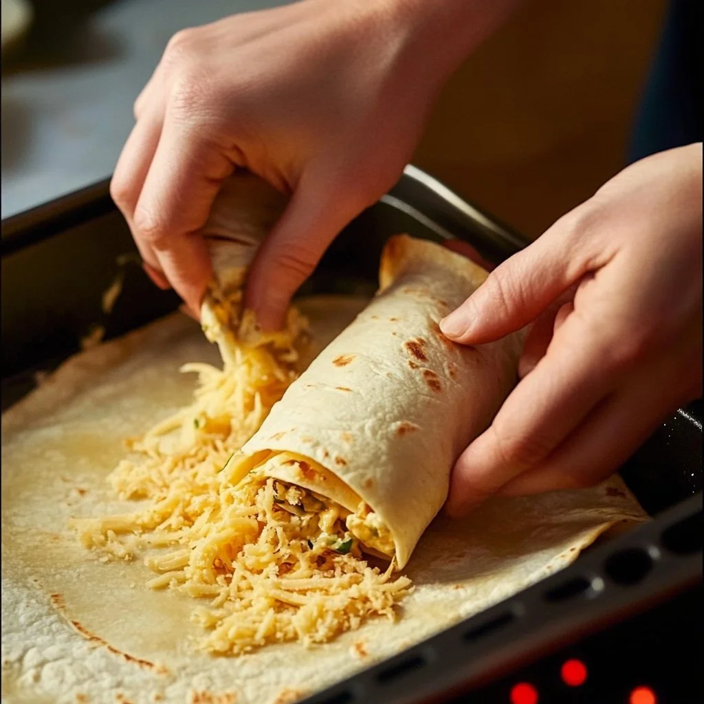 Chimichangas di pollo croccanti e gustosi serviti con salsa.
