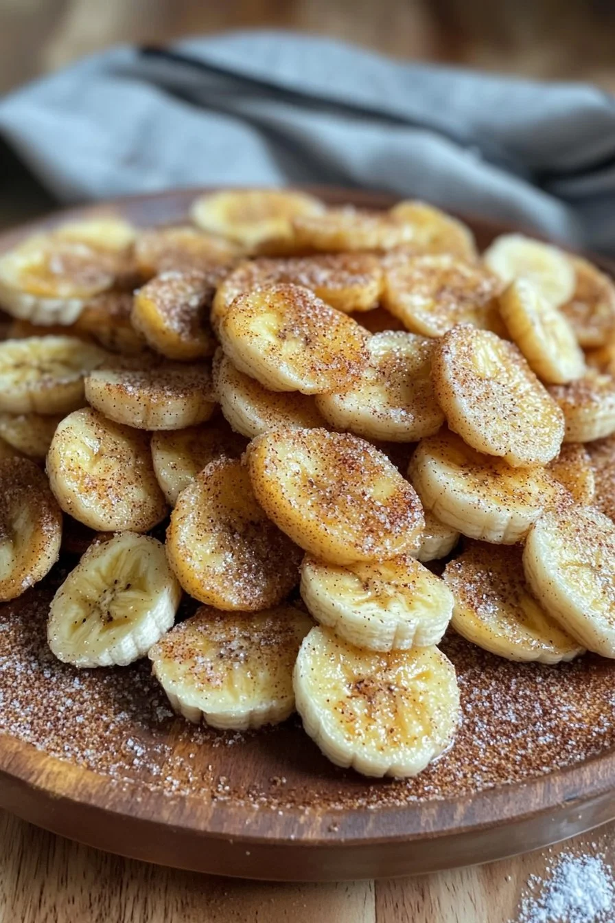Chips di banana alla cannella e zucchero