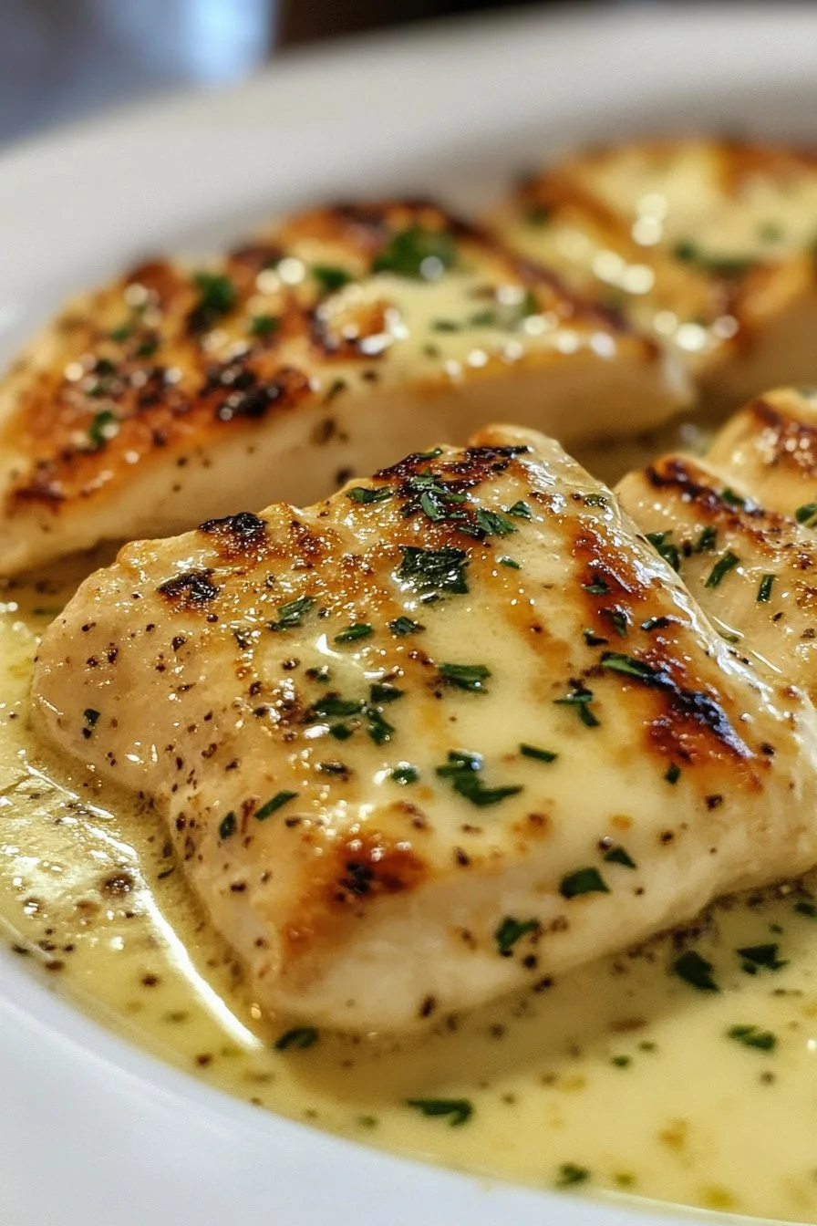 Filetto di pollo con salsa cremosa all'aglio
