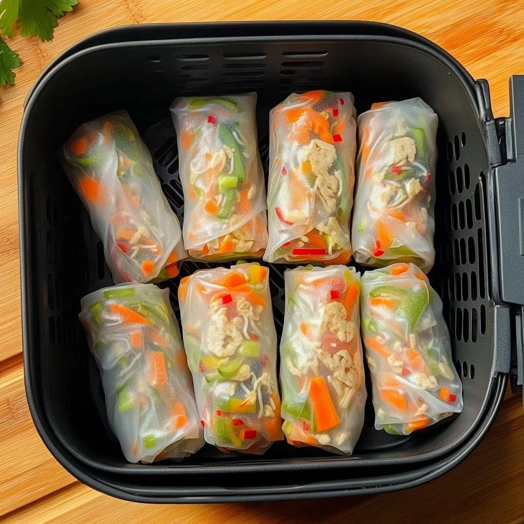 Involtini primavera croccanti cotti in Airfryer, piatto leggero e gustoso