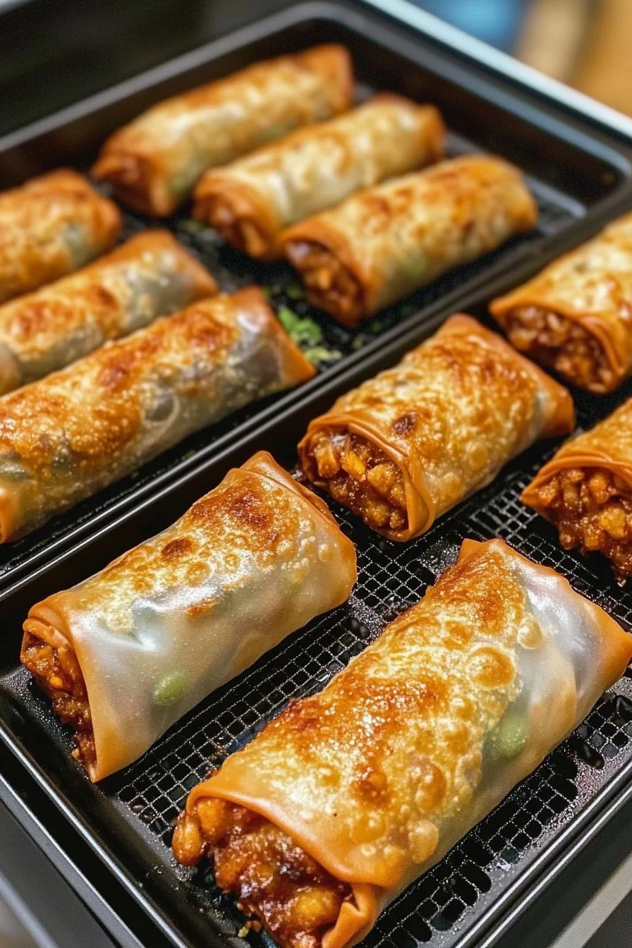 Involtini primavera croccanti nella friggitrice ad aria