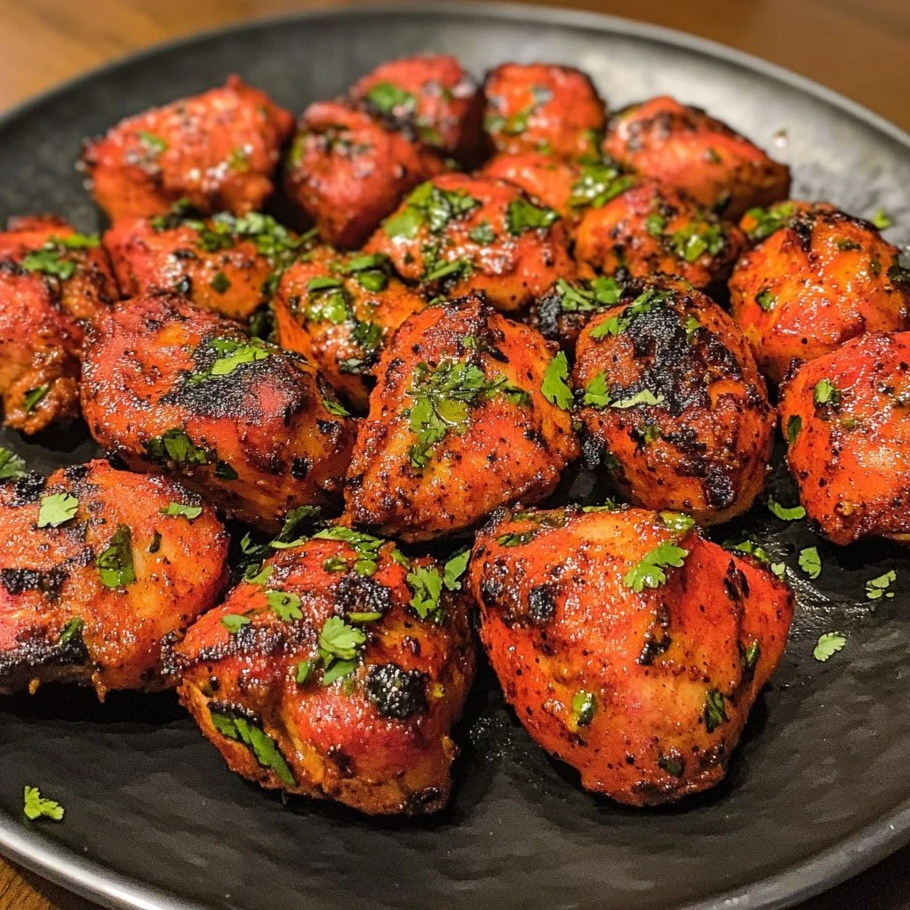 Piatto di Masala Tandoori con spezie e pollo marinato