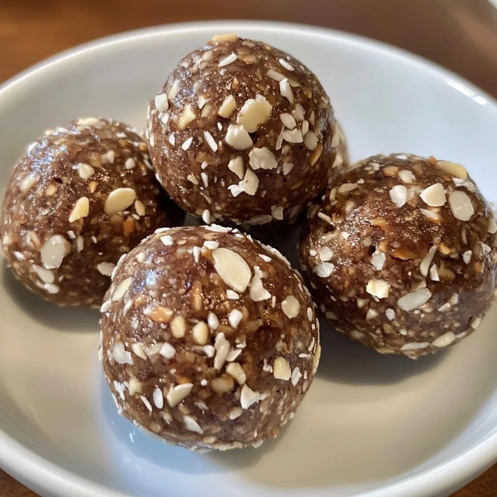 Palline energetiche con datteri e mandorle, snack sano ed energetico