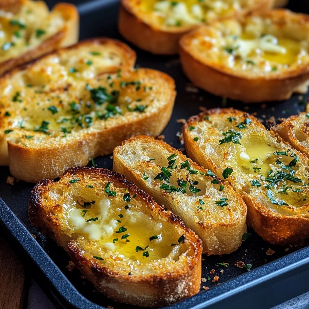 Pane all'aglio croccante preparato nell'Airfryer