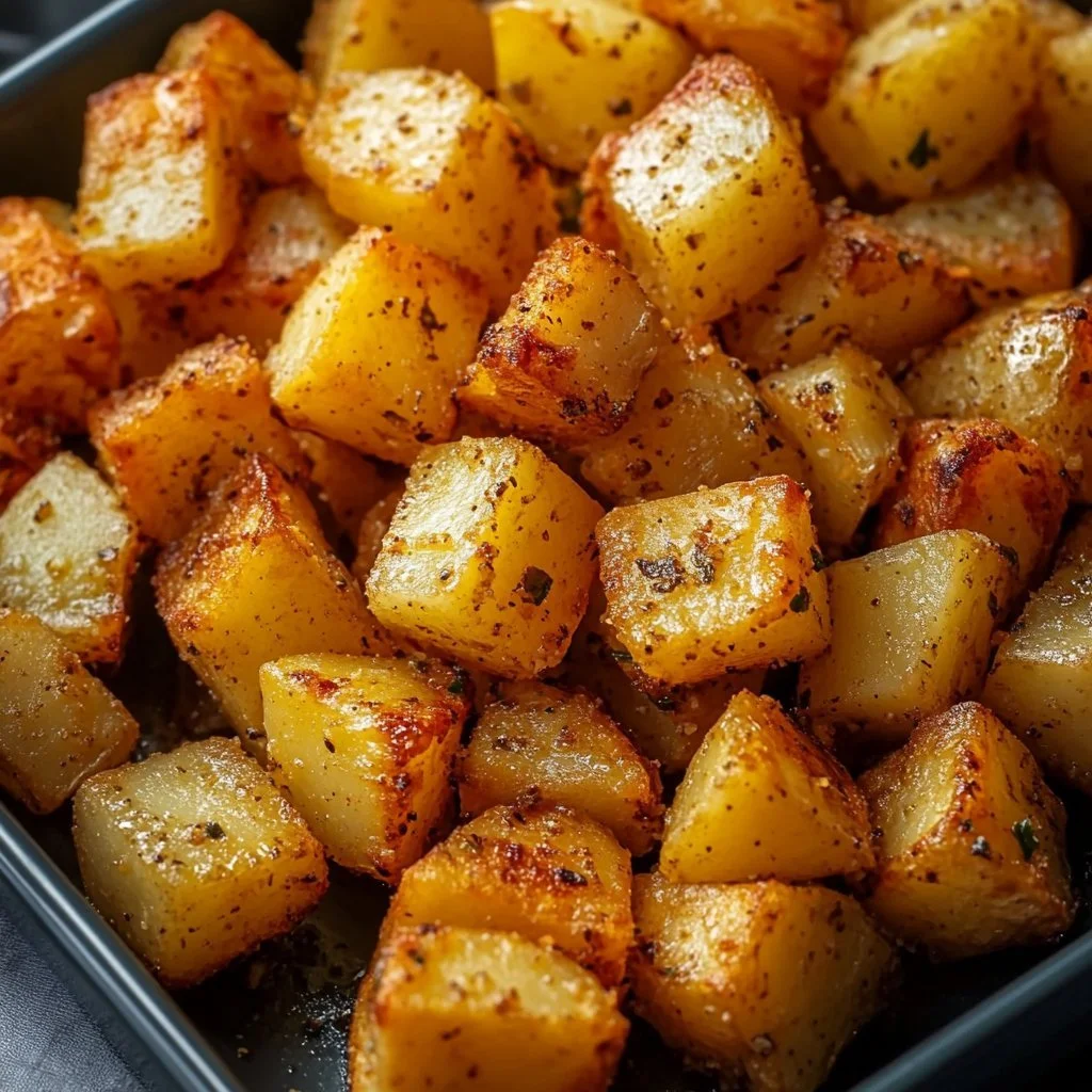 Patate a cubetti croccanti preparate nella friggitrice ad aria