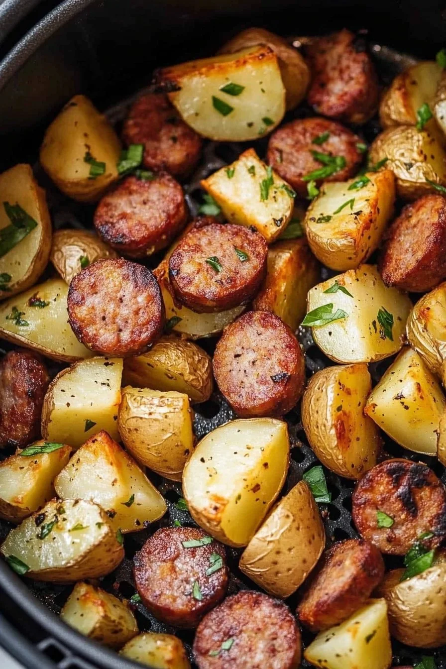 Patate e salsiccia nell'air fryer