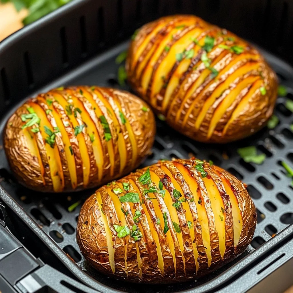 Patate Hasselback croccanti preparate nella friggitrice ad aria