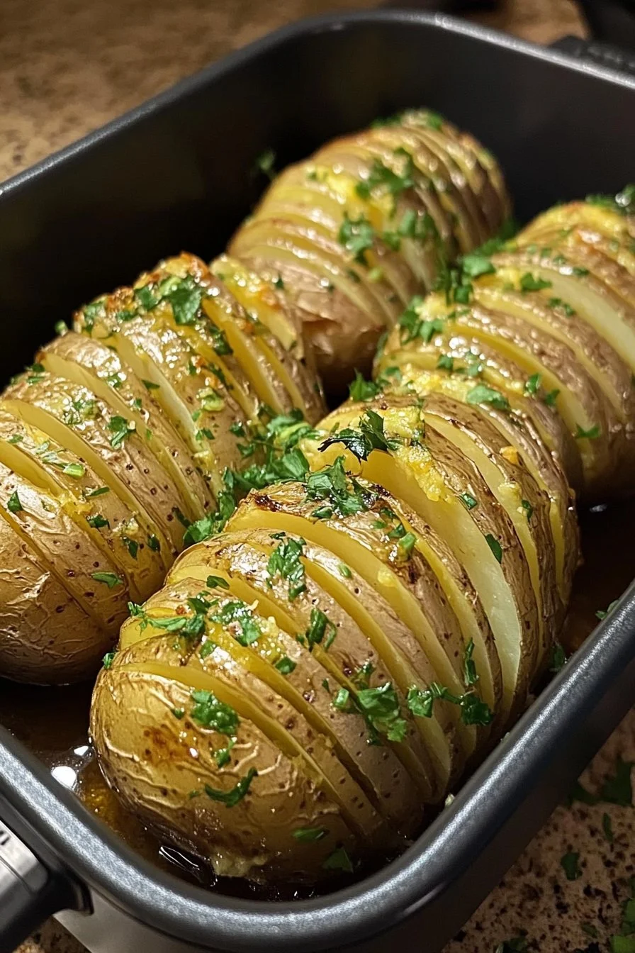 Patate Hasselback nella friggitrice ad aria