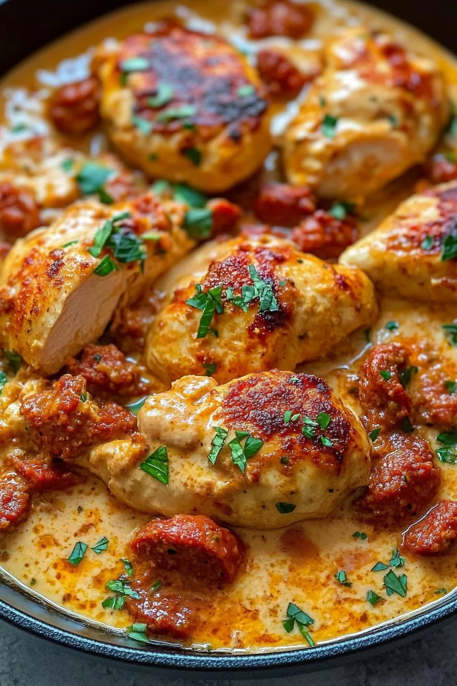 Pollo al chorizo cremoso