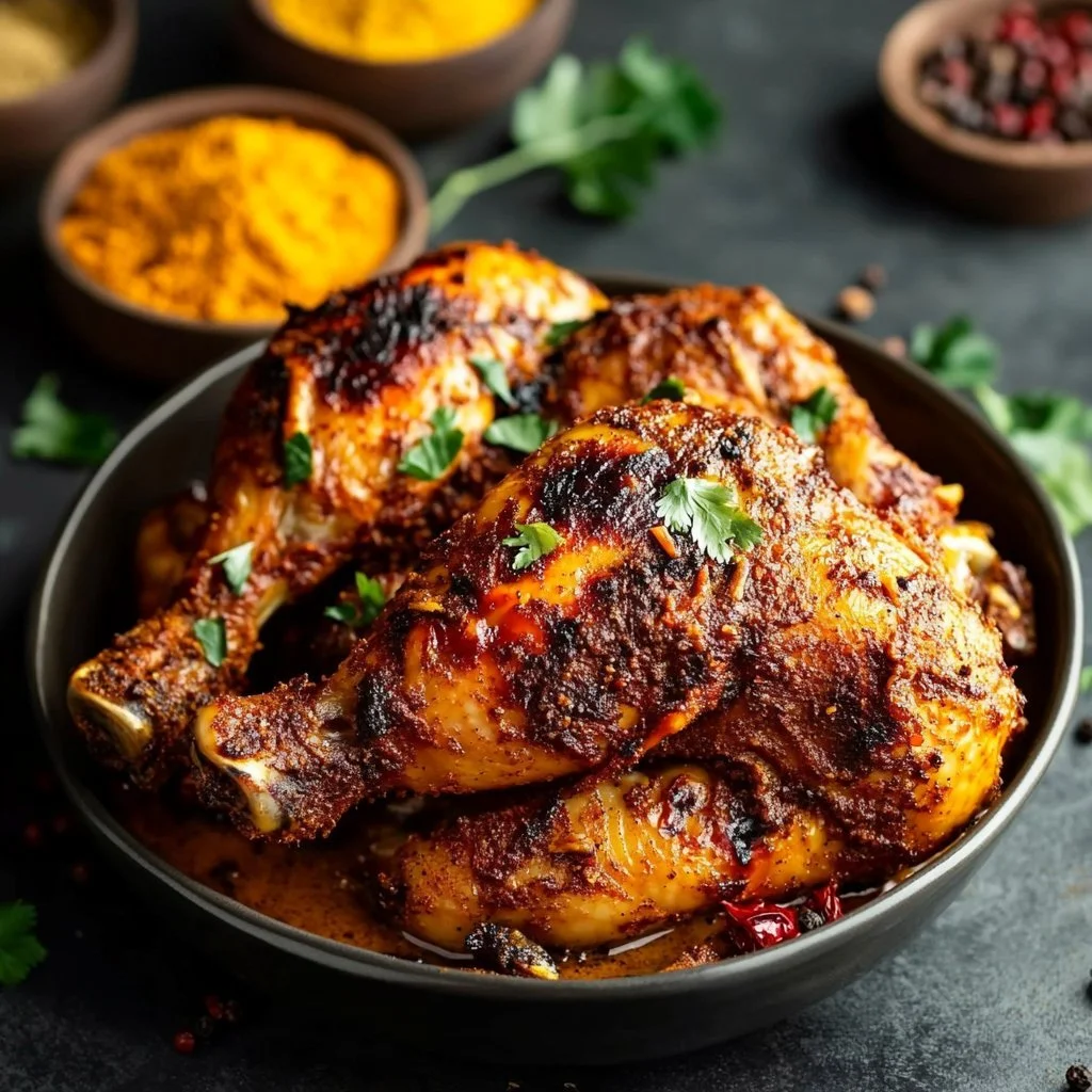 Pollo arrosto indiano preparato nell'Airfryer