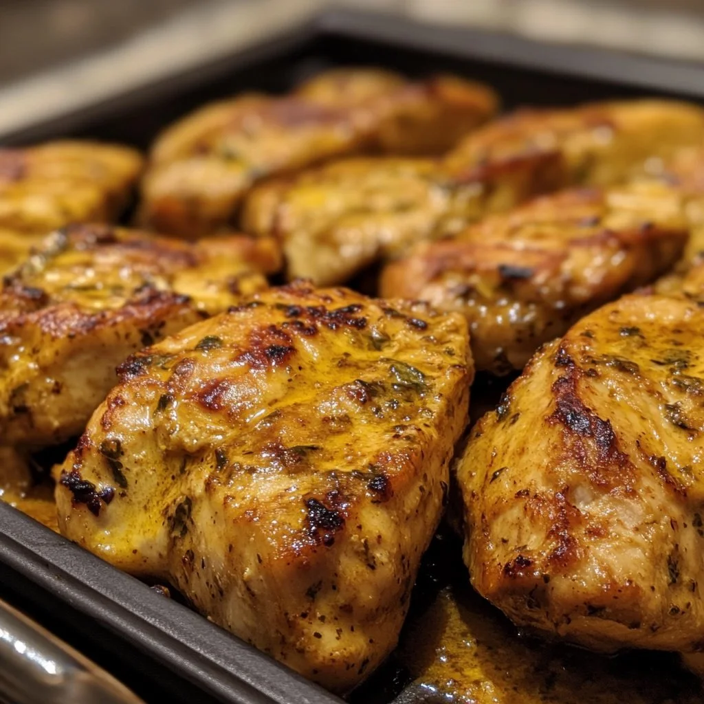 Pollo marinato nello yogurt con spezie e ingredienti freschi