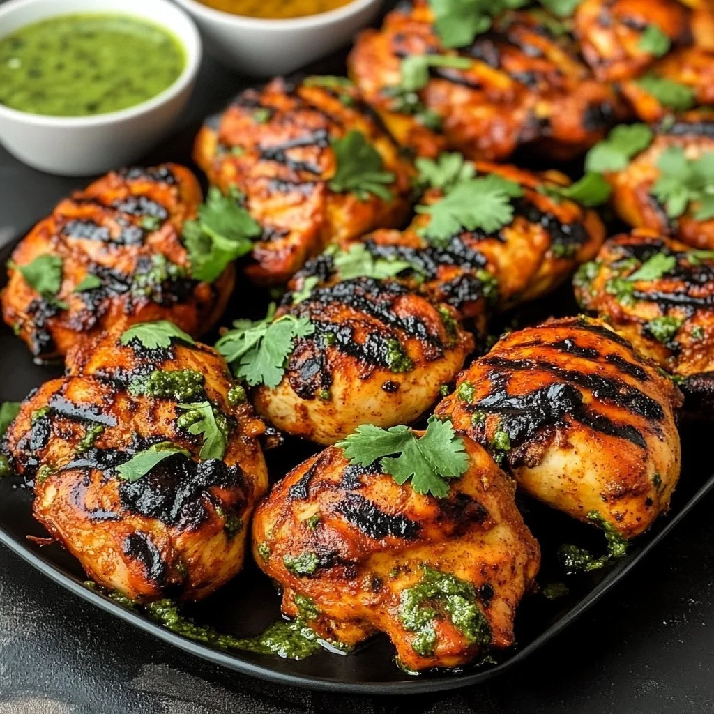 Pollo Tandoori cucinato con spezie e marinato, piatto indiano delizioso