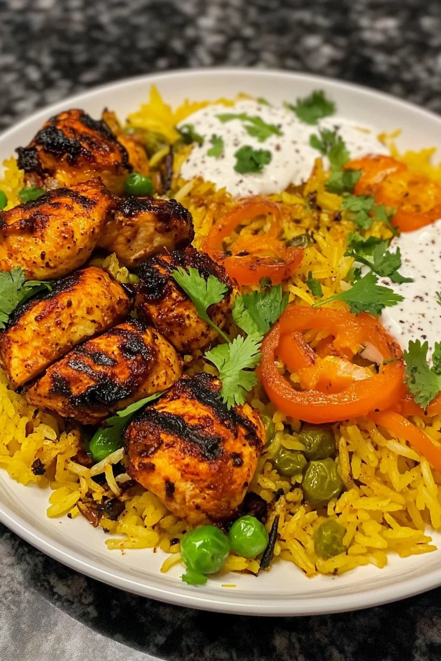 Pollo Tikka nella Friggitrice ad Aria con Riso Speziato
