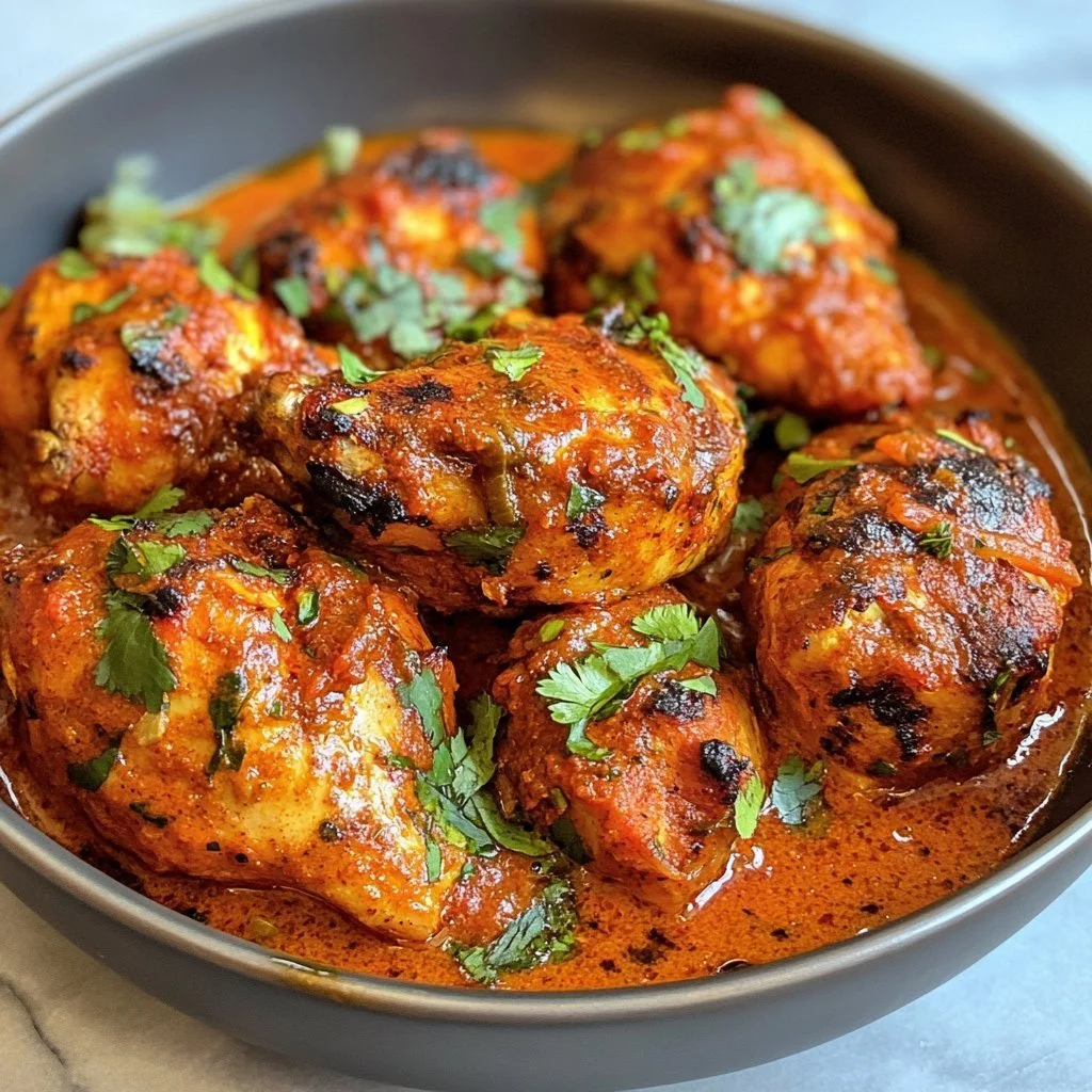 Pollo tandoori con spezie aromatiche e salsa al curry
