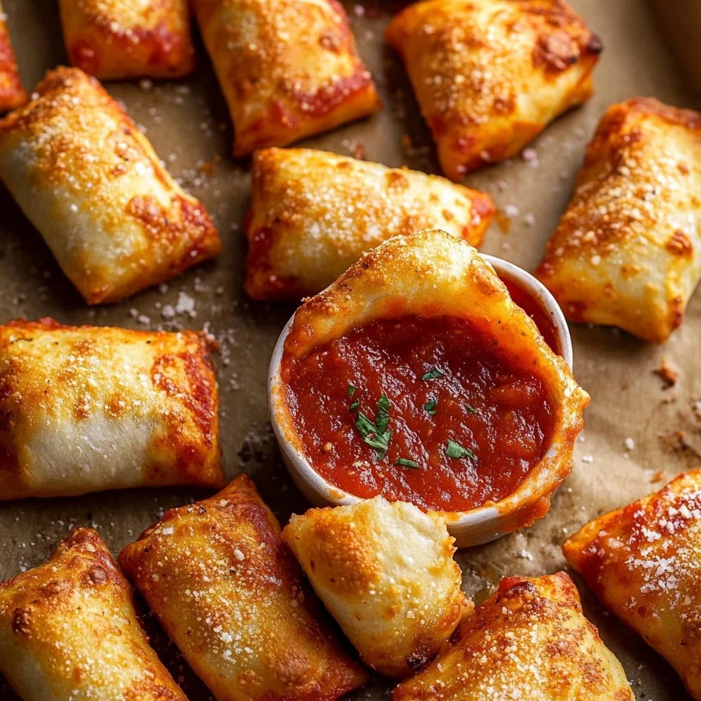 Rotoli di pizza cotti nella friggitrice ad aria con ingredienti freschi
