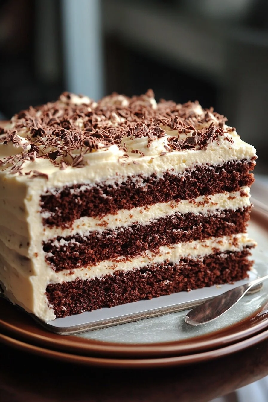 Torta a 4 strati cioccolato e vaniglia