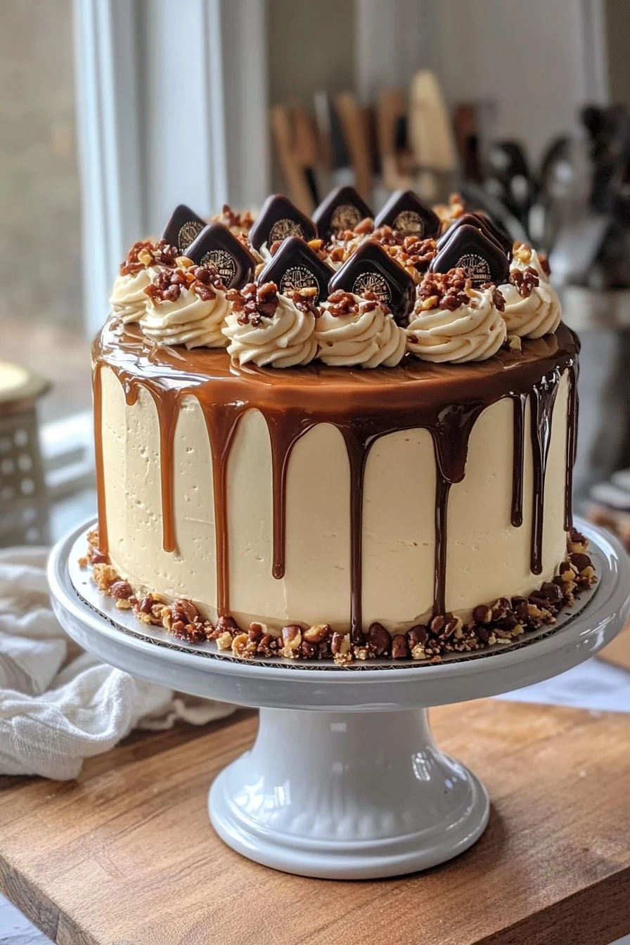 Torta di compleanno al Jack Daniels e caramello con arachidi