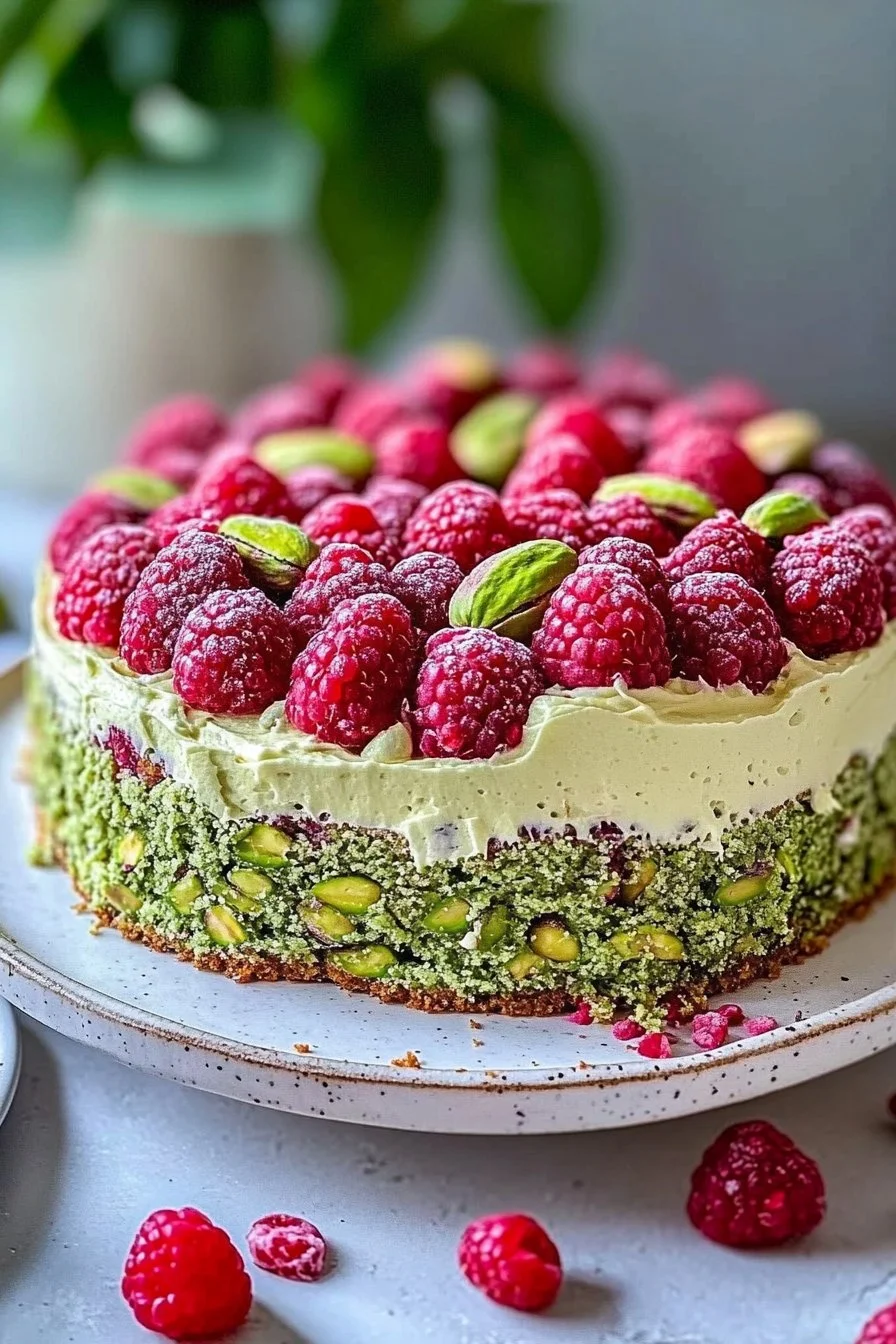 Torta Divina alle Pistacchi e Lamponi