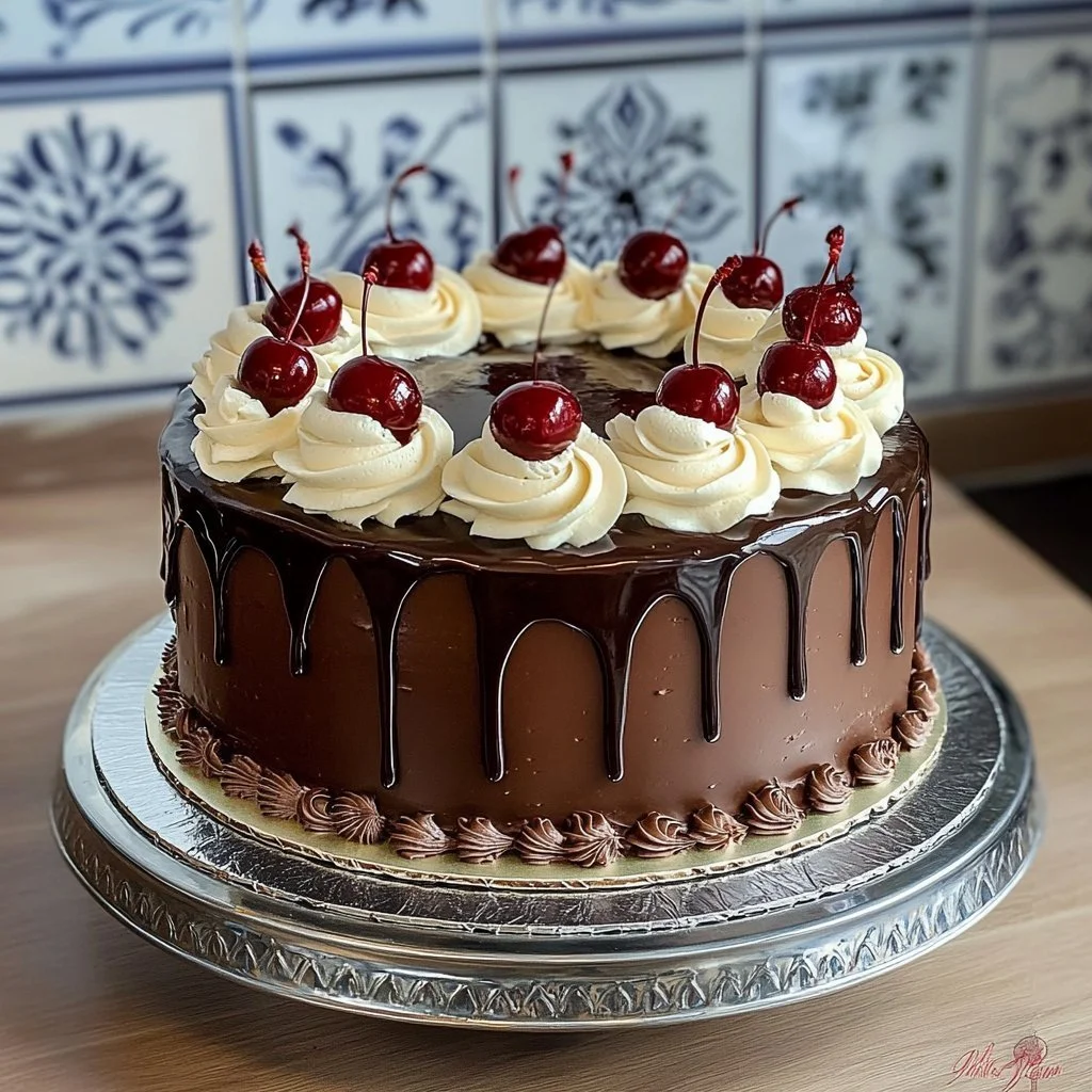 Torta Foresta Nera con cioccolato e ciliegie
