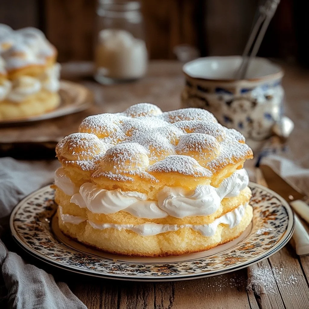 Torta leggera e soffice decorata con frutta fresca