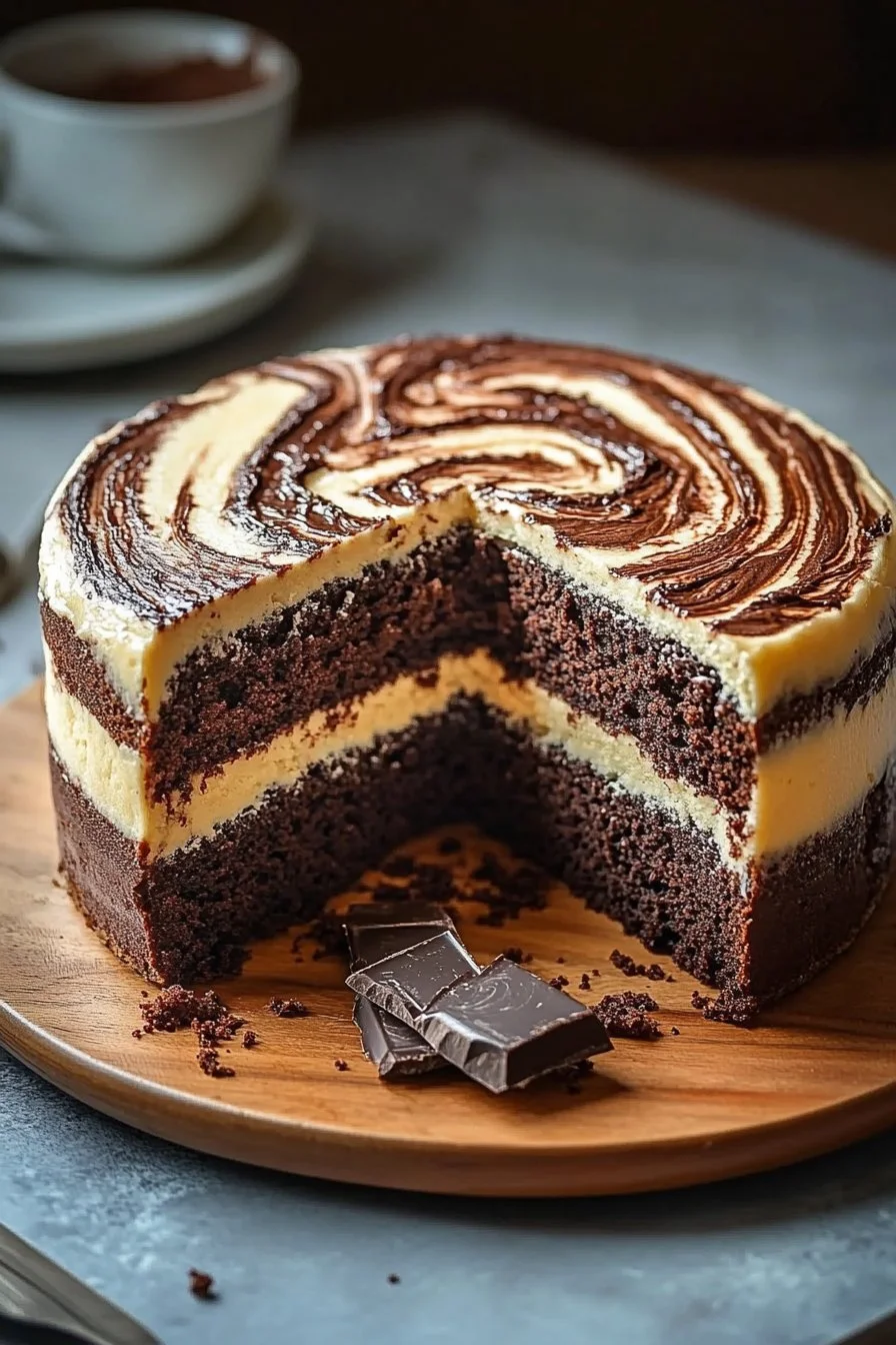Torta marmorizzata cioccolato-vaniglia