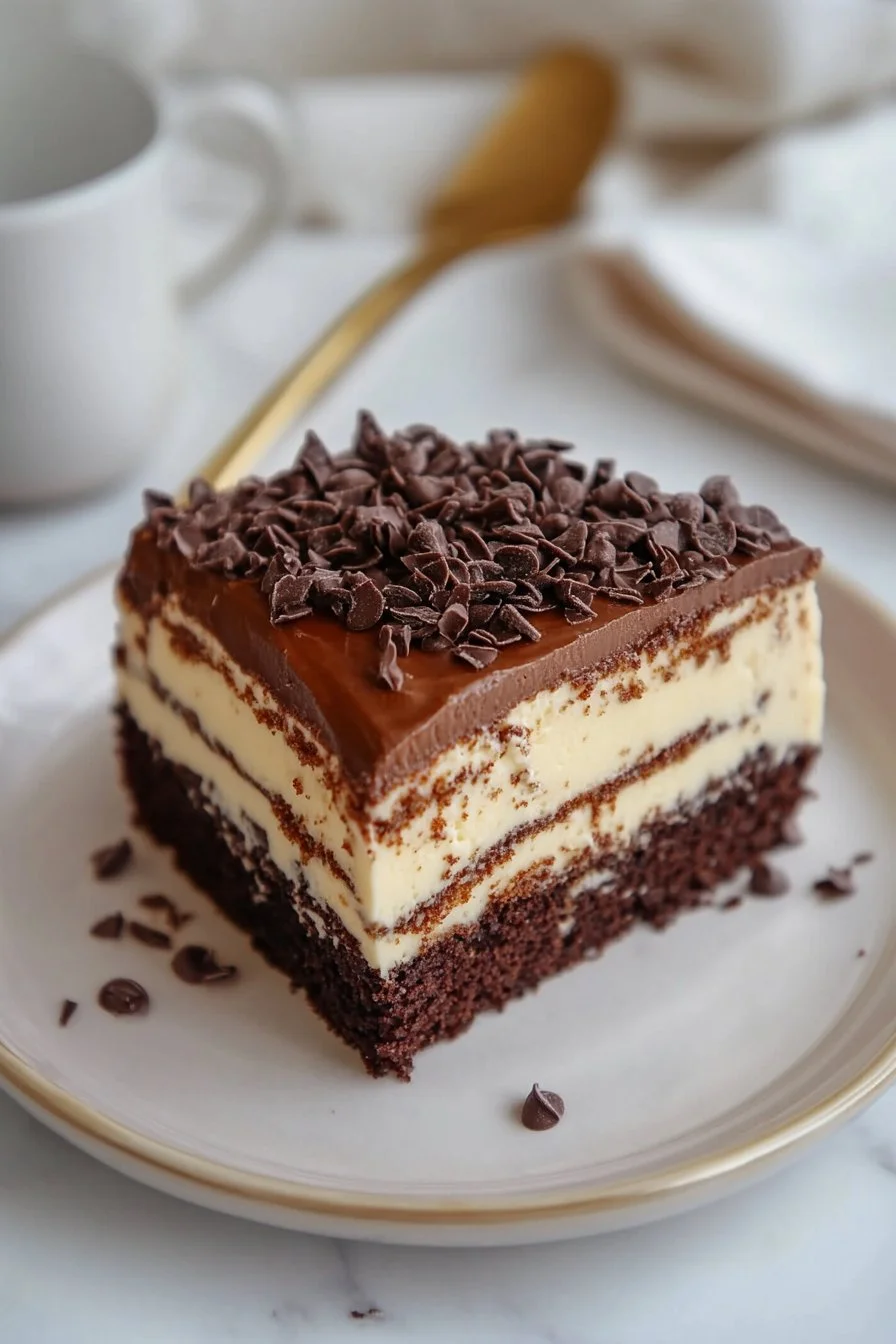 Torta Mezzo Brownie Mezzo Entremets Vaniglia