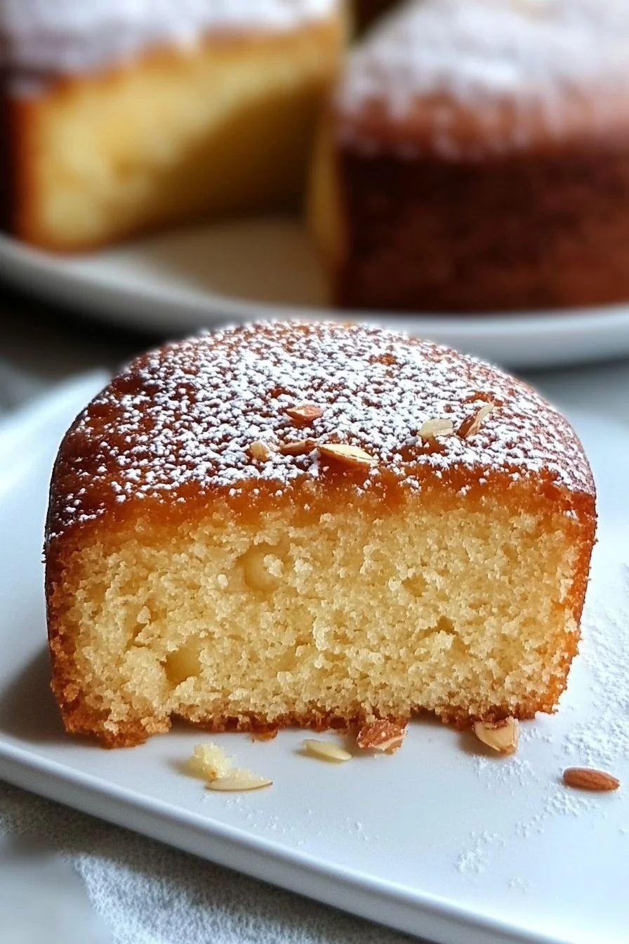 Torta morbida alle mandorle e salsa di mele