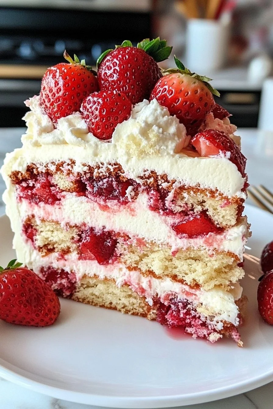 Torta terremoto alle fragole