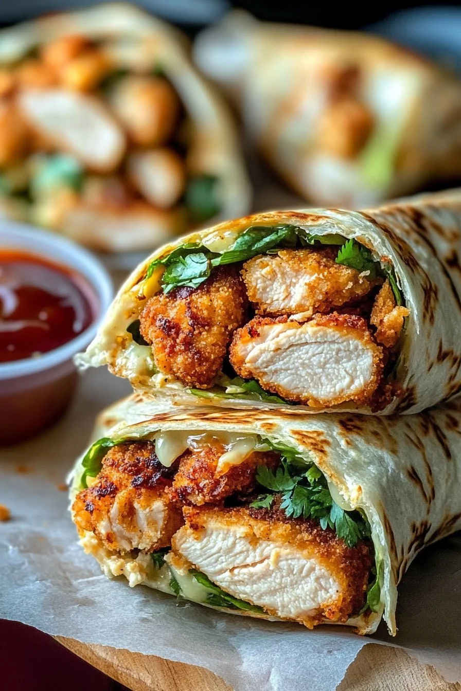 Wraps di pollo croccanti nella friggitrice ad aria