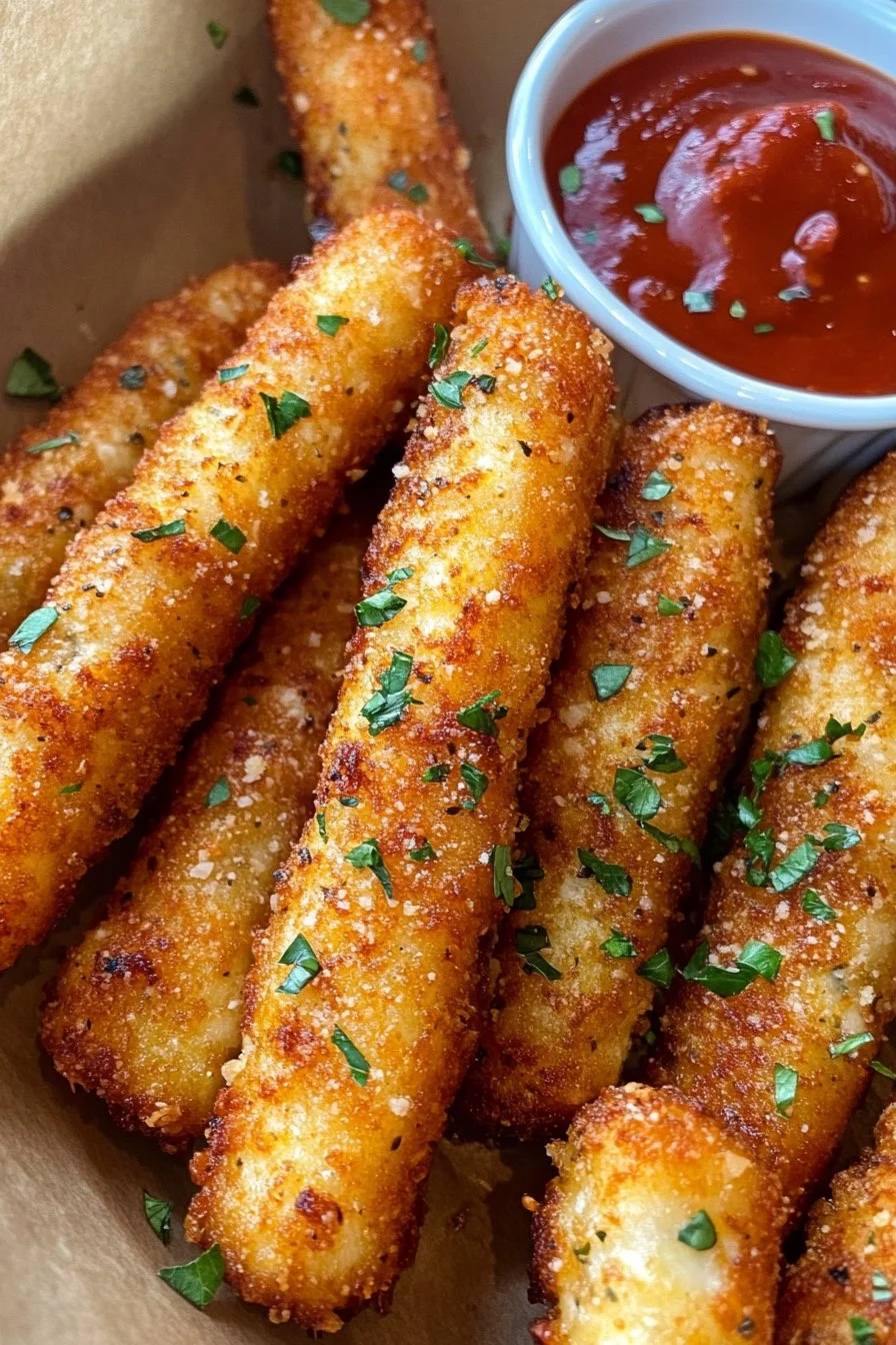 Bastoncini di mozzarella alla friggitrice ad aria