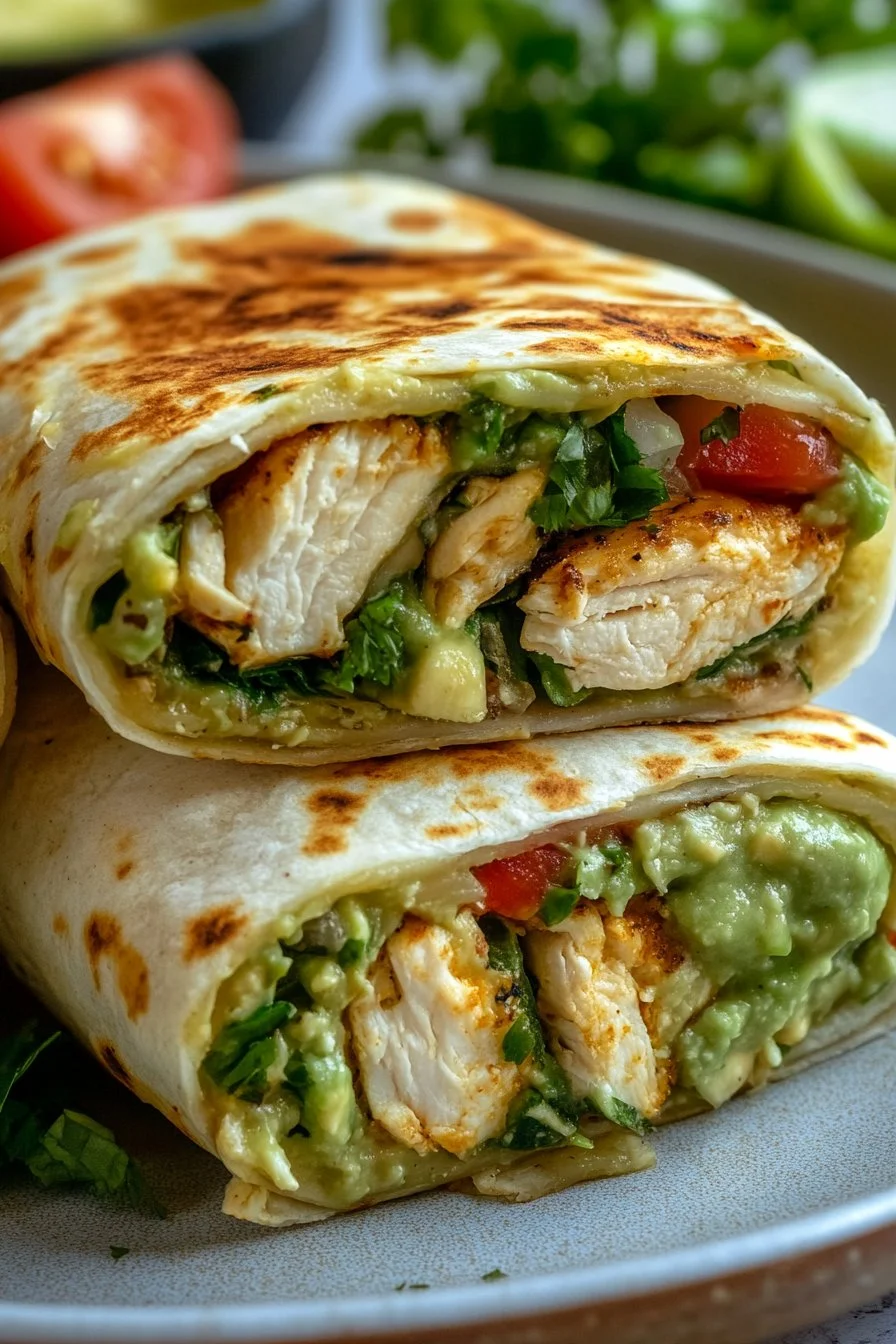 Burritos con pollo, avocado e ranch