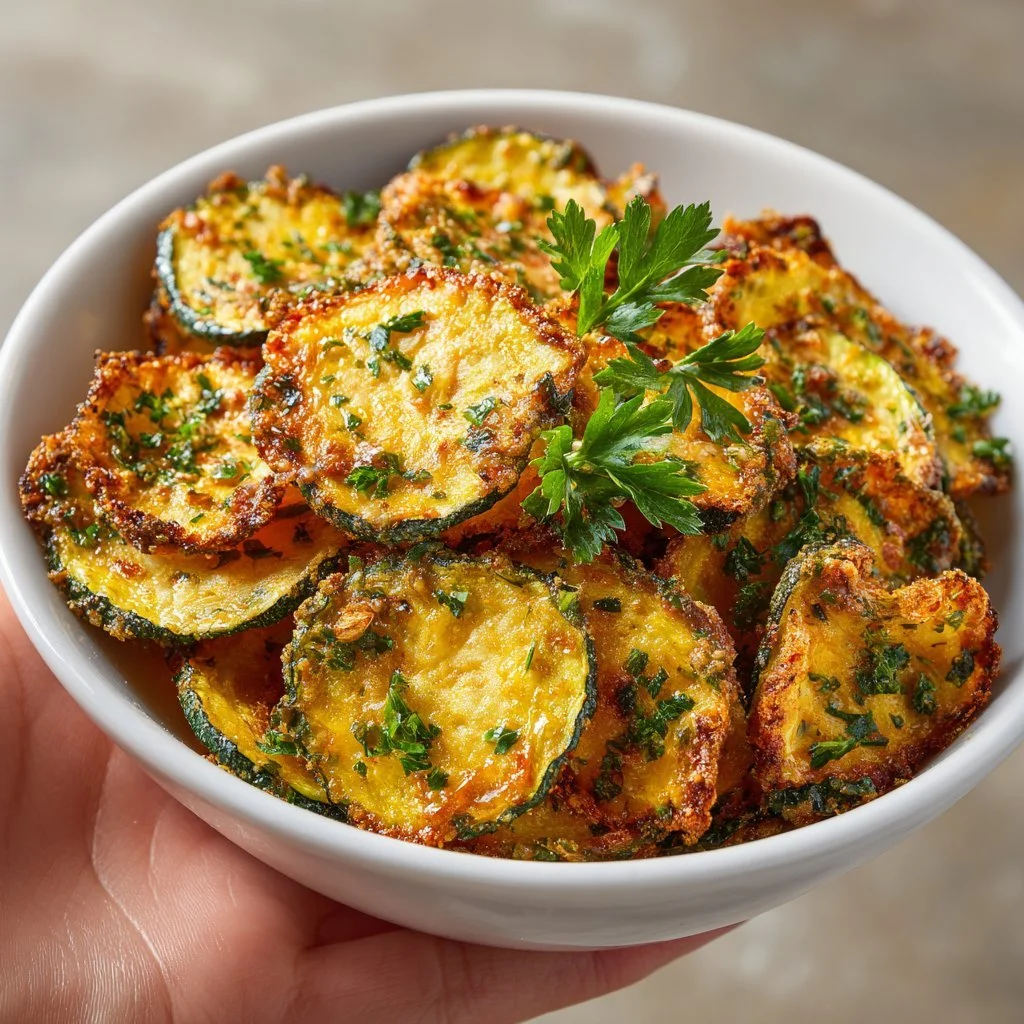 Chips di zucchine croccanti pronte per essere gustate