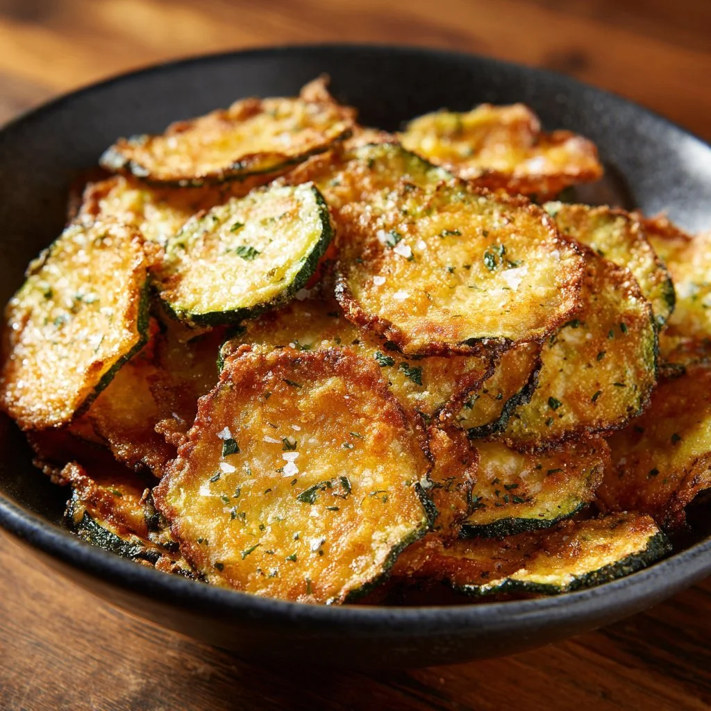 Chips di zucchine croccanti fatte in casa, un snack leggero e gustoso.