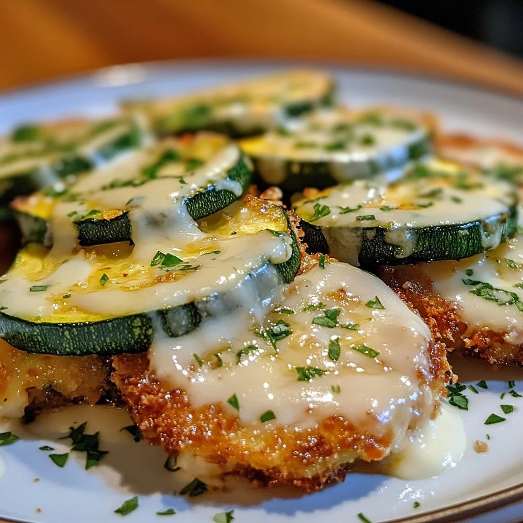 Cordon-bleu di zucchina impanato e croccante su un piatto