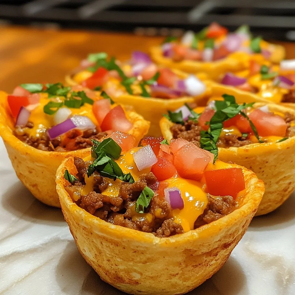Cups di taco facili e gustose pronte da servire