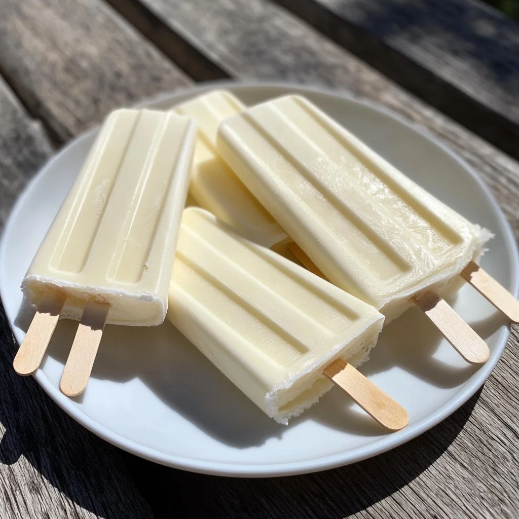 Ghiaccioli allo yogurt greco fatti in casa, freschi e gustosi.