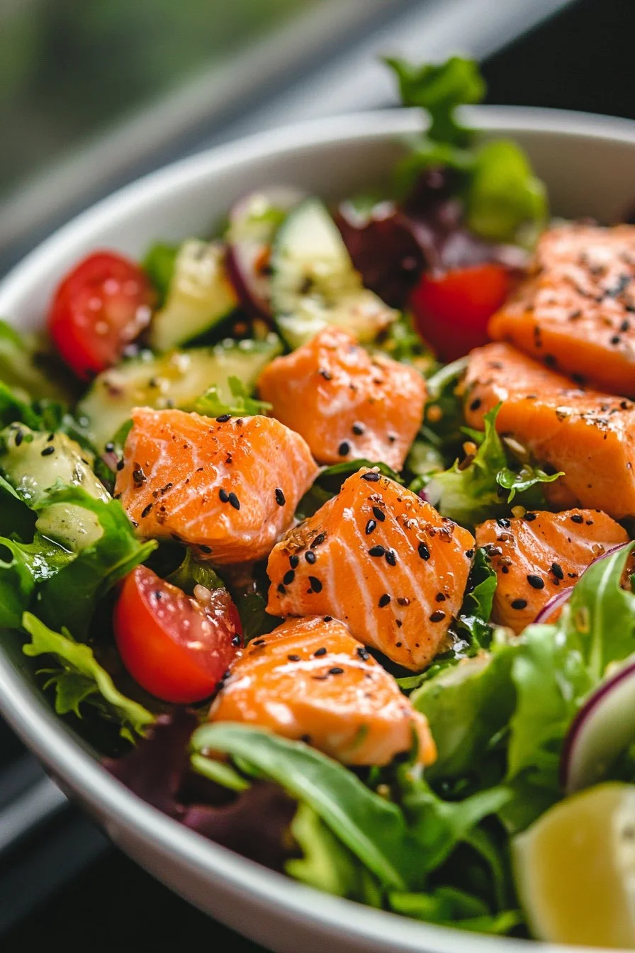 Insalata di salmone fresco
