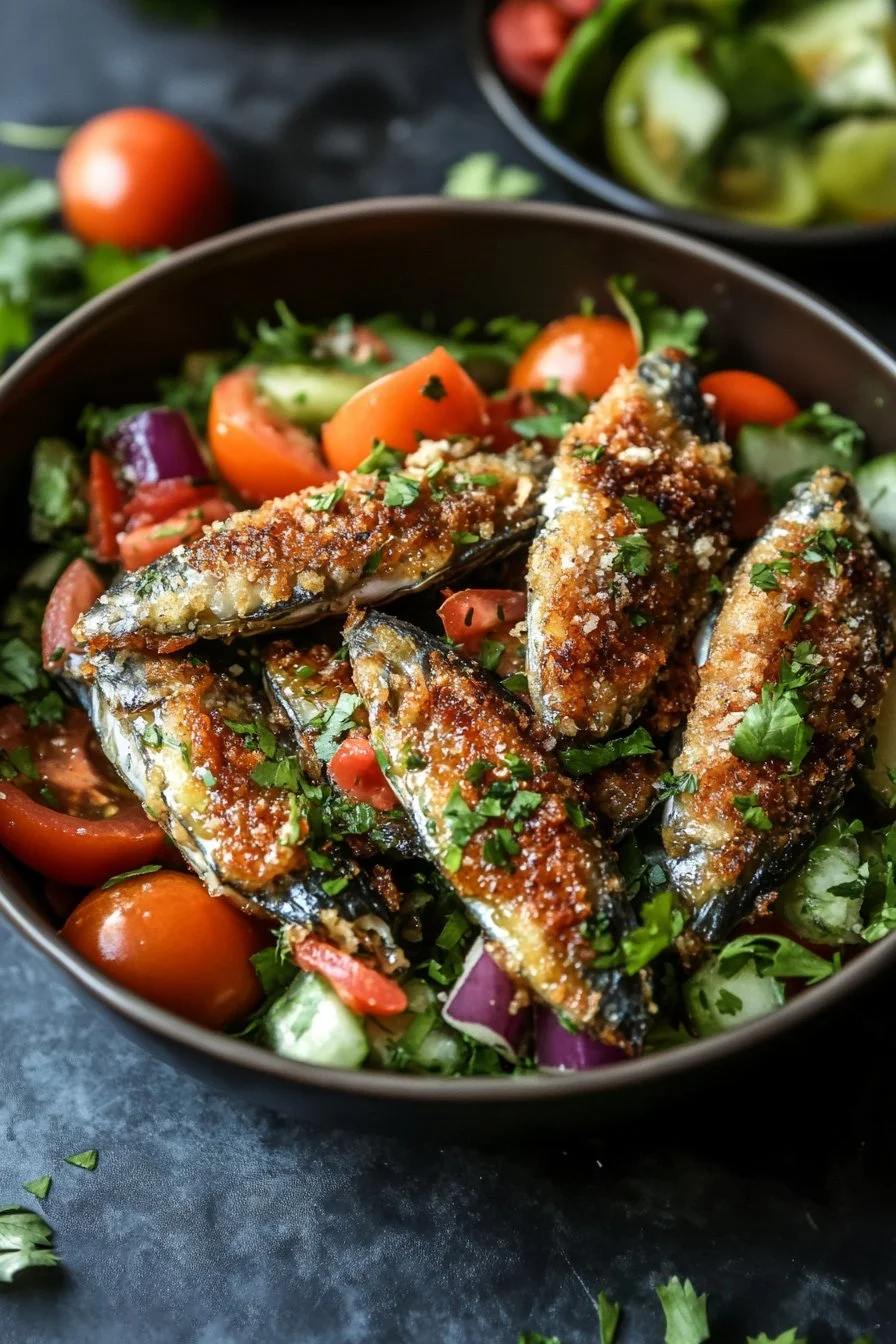 Insalata di sardine fritte fresche