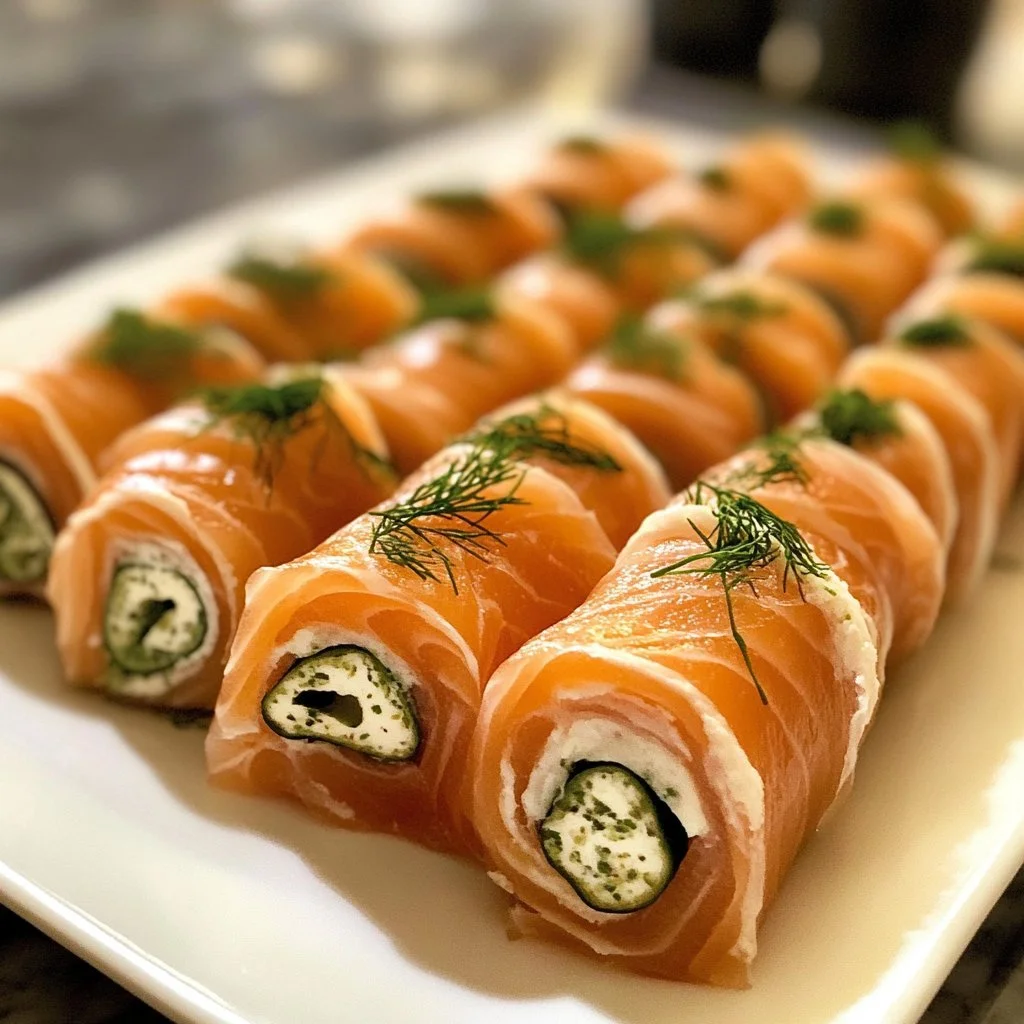 Involtini di salmone affumicato con cream cheese e erbe aromatiche