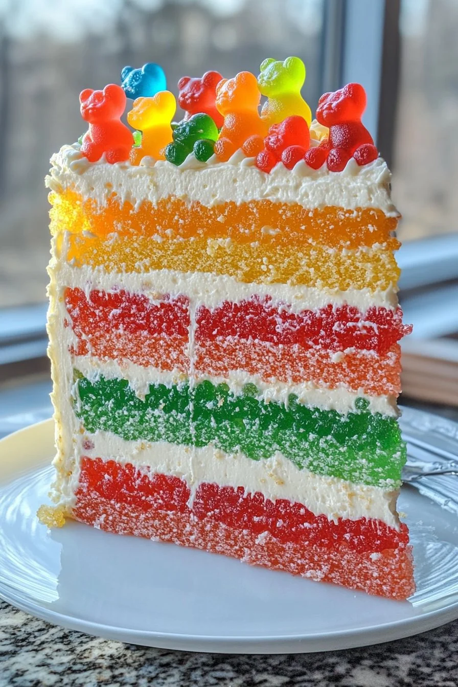Kickerkasten-torta con orsetti di gelatina