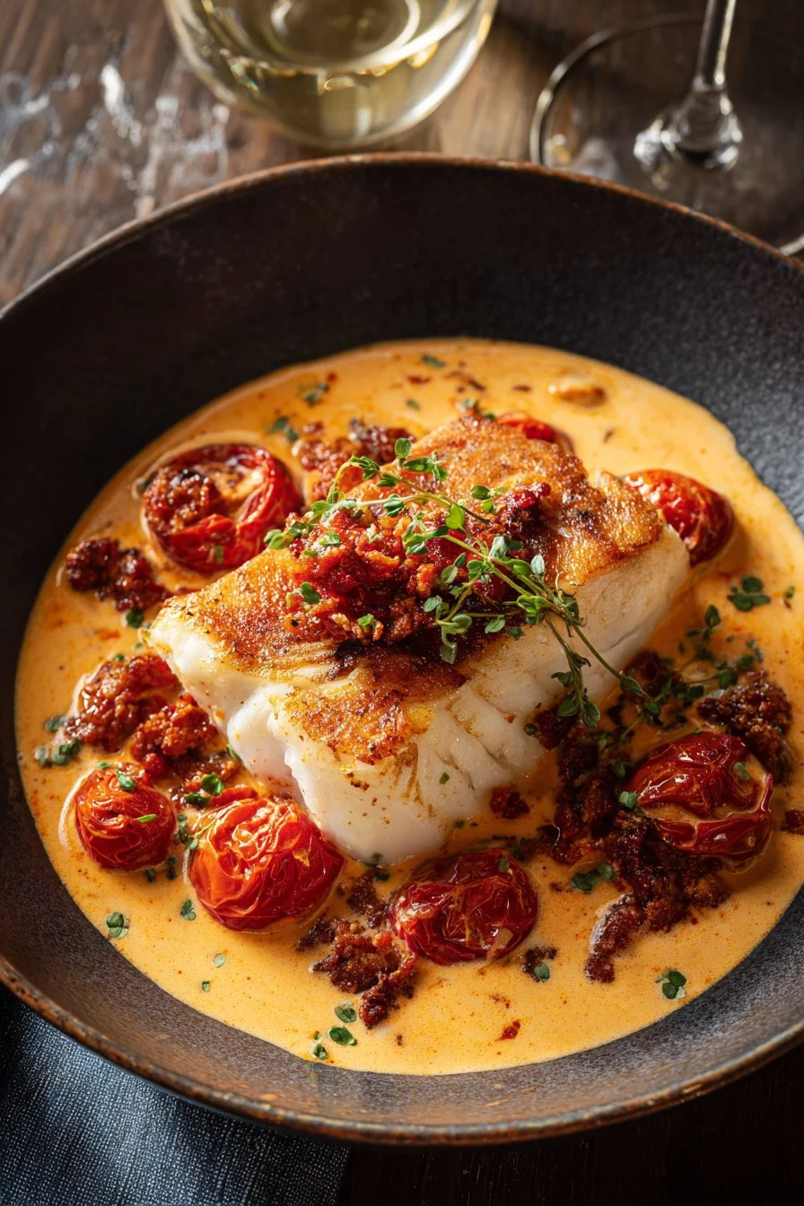 Merluzzo e crema di chorizo