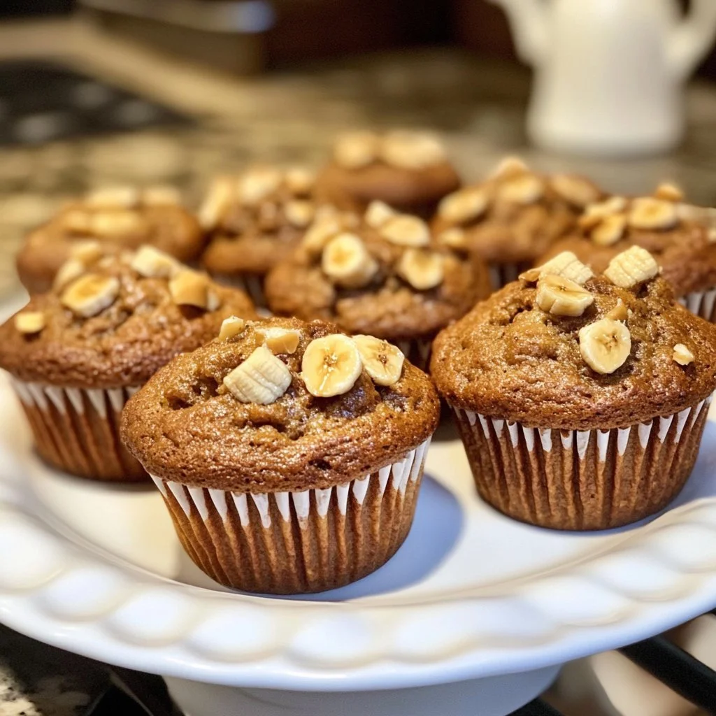 Muffins alla banana e burro di arachidi fatti in casa