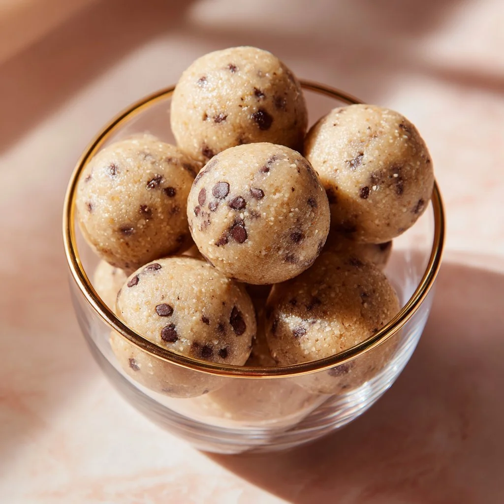 Palline di proteine al cioccolato appetitose e sane.