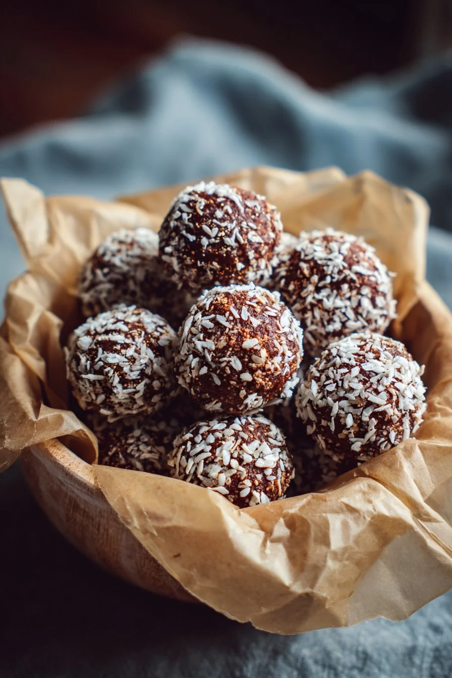 Palline di proteine al cioccolato rapide
