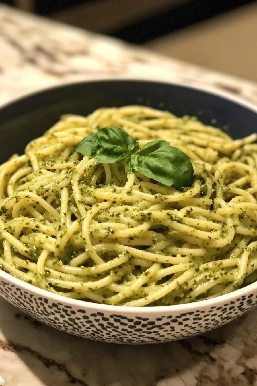 Pasta cremosa al pesto