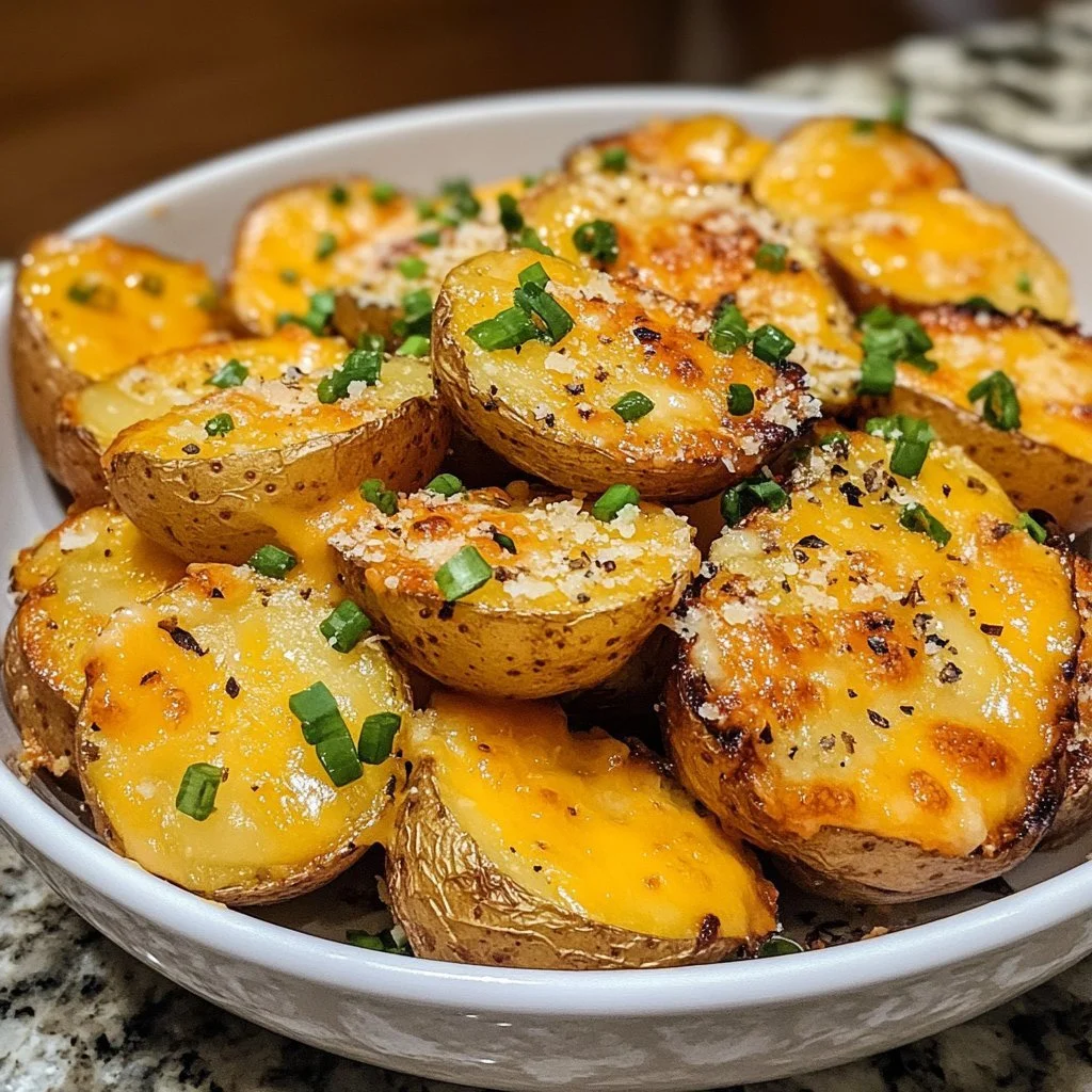 Patate al formaggio cotte due volte con crema filante e crosta dorata
