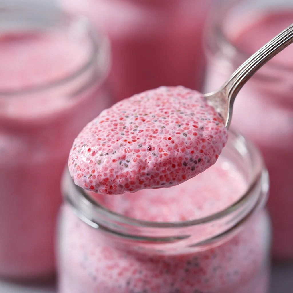 Pudding di lamponi e chia con sciroppo d'acero, dolce sano e gustoso