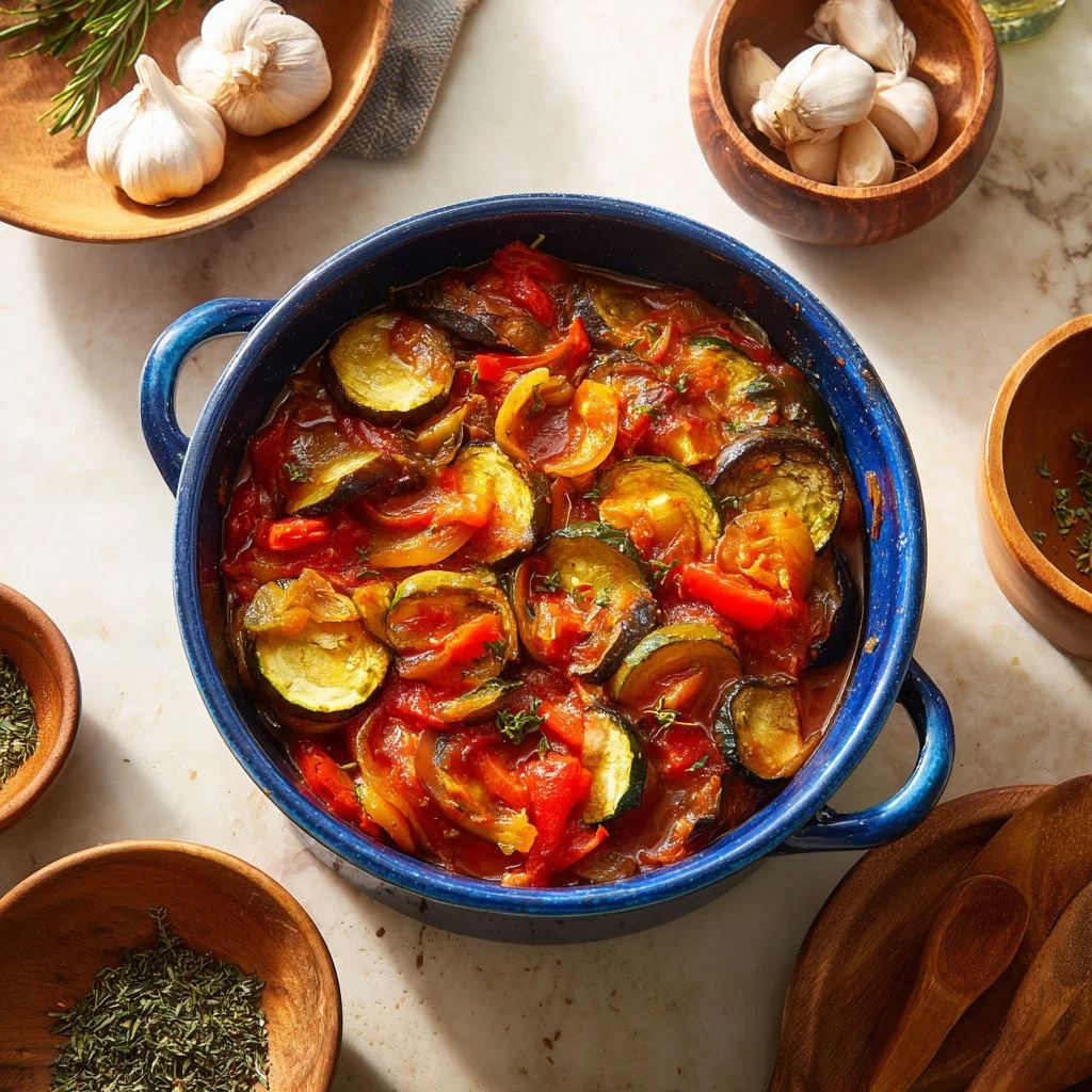 Ratatouille tradizionale con verdure fresche e colorate