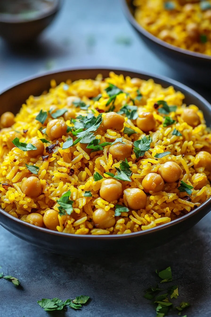 Riso al curcuma con ceci