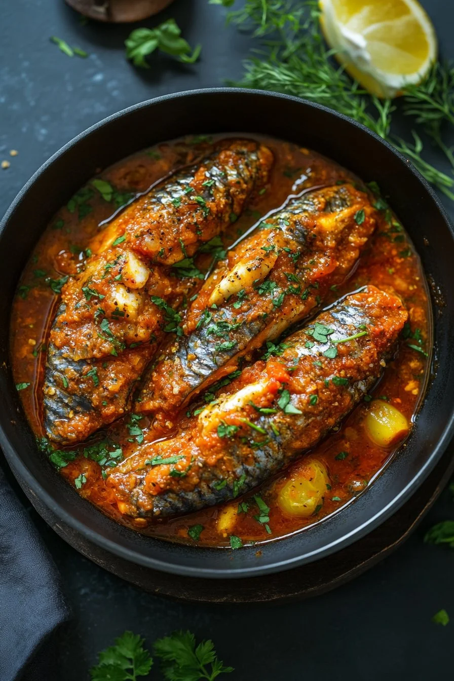 Sardine in una salsa di pomodoro piccante